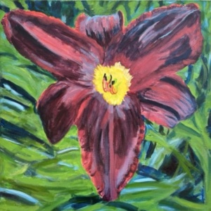 Royal Flower, 20H x 20D acrylic on canvas (sold)