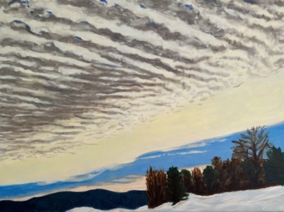 Mackerel Sky, 30H x 40W acrylic on canvas