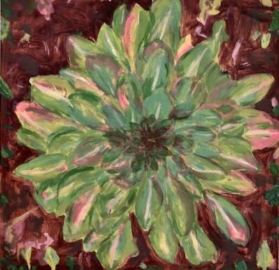 Mandala, acrylic on paper, 11H  x 11W (sold)