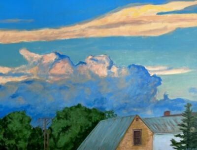 Above the Rooftops 40"W x 30"H, Acrylic on Canvas
