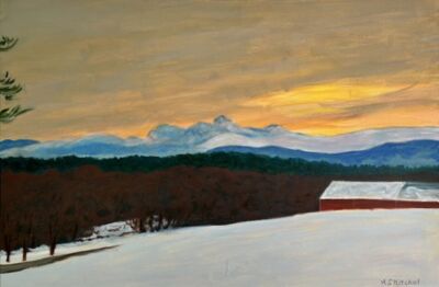 Winter Dawn 36"W x 24"H, Acrylic on Canvas