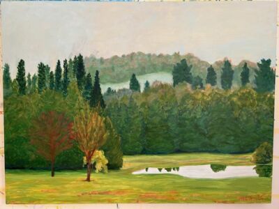 Misty Early Spring Morning, 30"H x 40"W, Acrylic on Canvas
