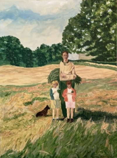 Checking the Hay, 30W x 40H, acrylic on canvas (NFS)
