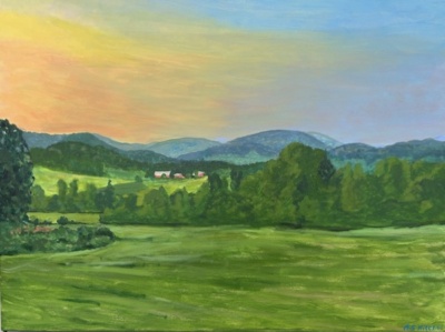 "Summer Evening" acrylic on canvas, 40"W x 30"H